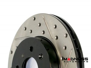 Jaguar F-TYPE Brake Rotor (1) - Front Right - Stop Tech - Drilled + Slotted 